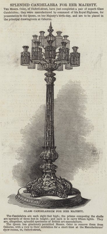 Pragtfuld kandelaber for Hendes Majestæt (gravering) af English School