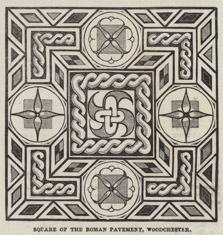 Square of the Roman Pavement, Woodchester (gravering) af English School