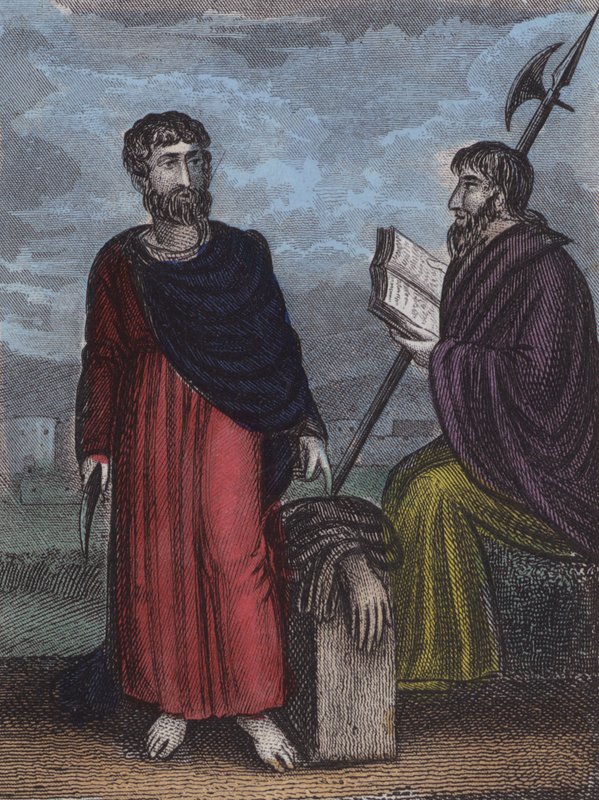 St Bartholomew; St Thomas (farvet gravering) af English School