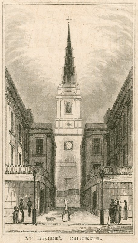 St Brides Church, Fleet Street, London af English School