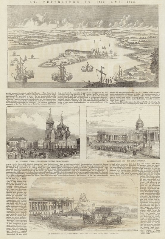 Sankt Petersborg i 1706 og 1856 af English School
