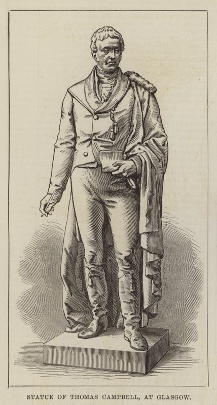 Statue af Thomas Campbell, ved Glasgow (gravering) af English School