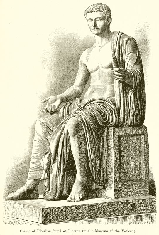 Statue af Tiberius, fundet ved Piperno af English School