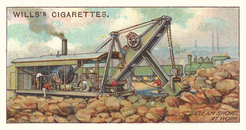 Dampskovl på arbejde (chromolitho) af English School