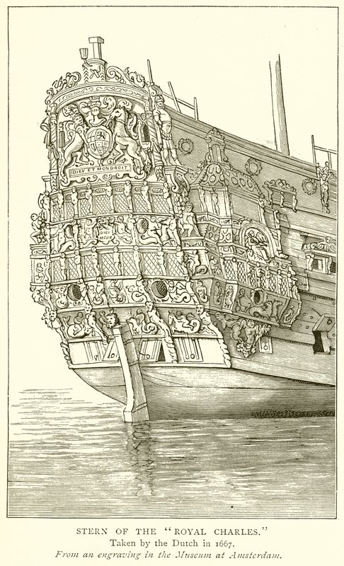 Stern af Royal Charles af English School