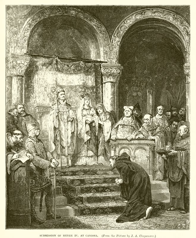 Indsendelse af Henrik IV i Canossa af English School