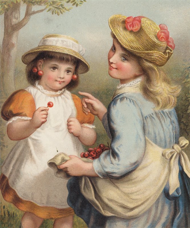Sommer-øreringe (chromolitho) af English School