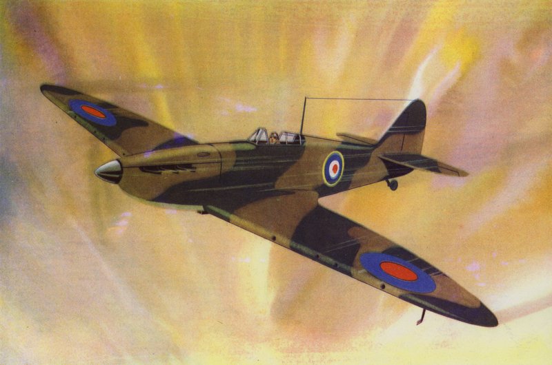 Supermarine "Spitfire" (farve litho) af English School