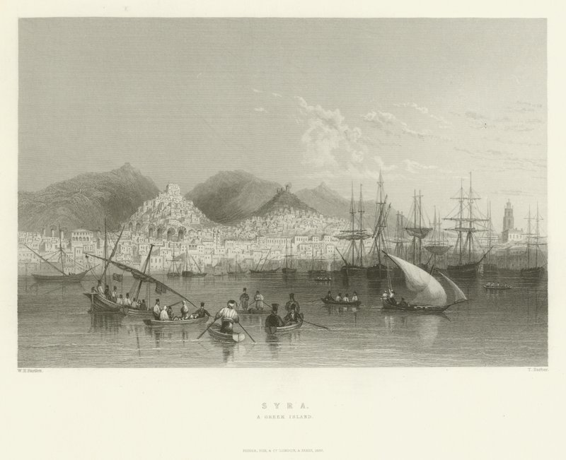 Syra, en græsk ø, 1837 af English School