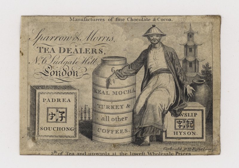 Tehandlere, Sparrow & Morris, handelskort af English School