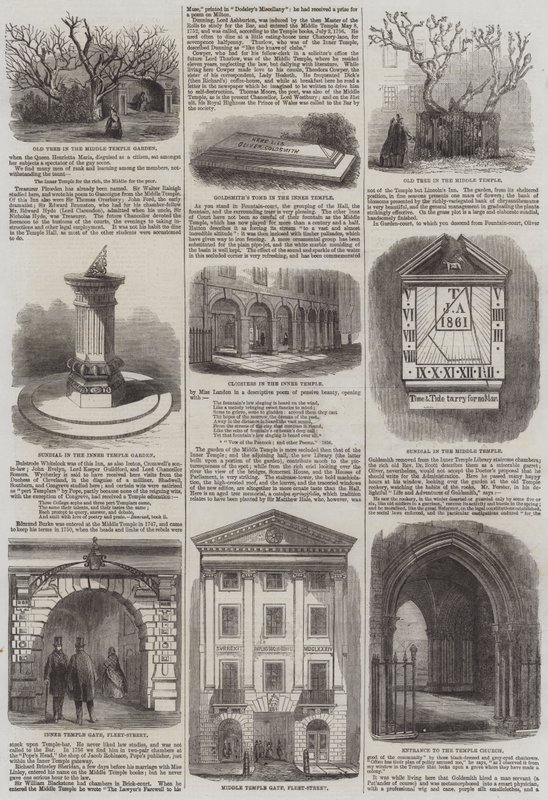 Tempel i London (gravering) af English School