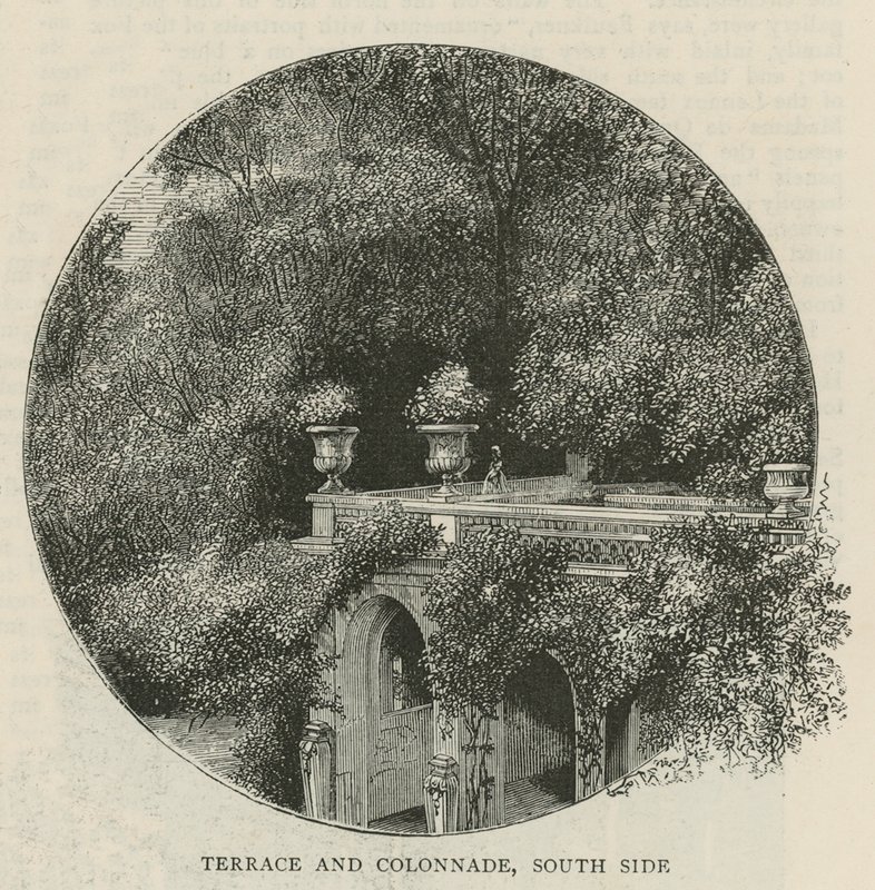 Terrasse og søjlegang, sydsiden af English School