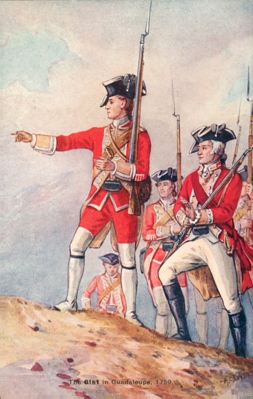 Det 61. fodregiment i Guadeloupe af English School