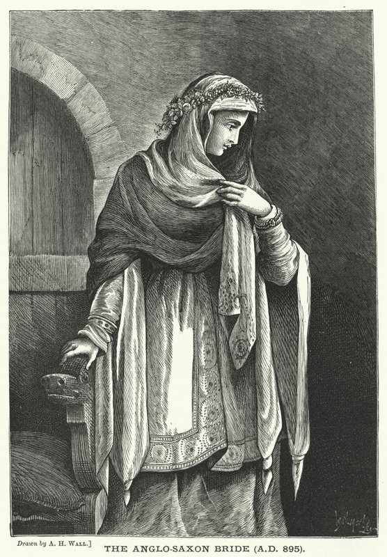 Den angelsaksiske brud, AD 895 (gravering) af English School