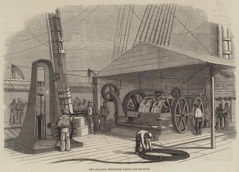 The Atlantic Telegraph Paying-Out Machine (gravering) af English School