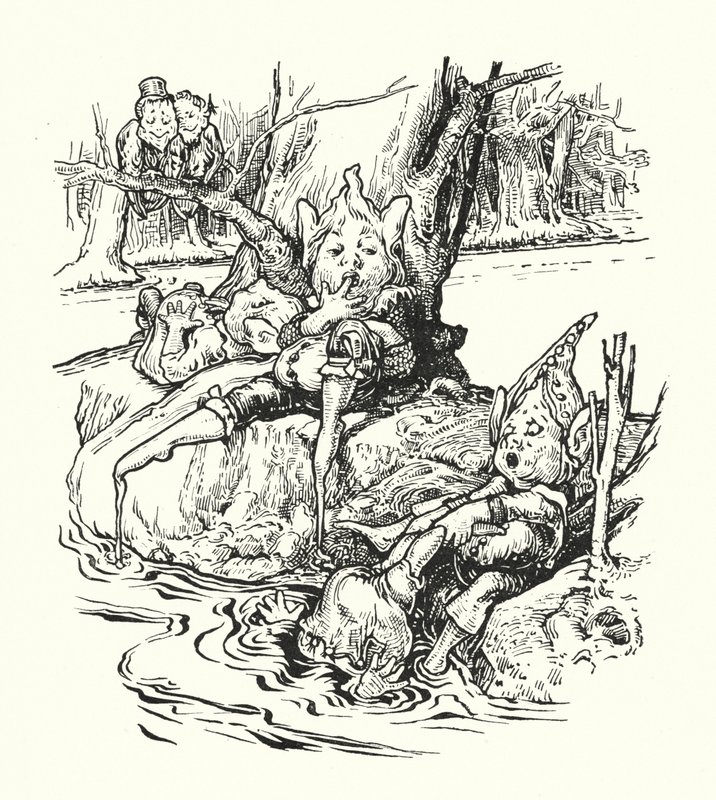 The Banks of Treacle River (litho) af English School
