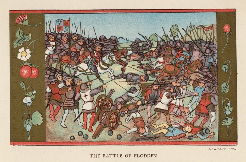 Slaget ved Flodden (farvelitografi) af English School