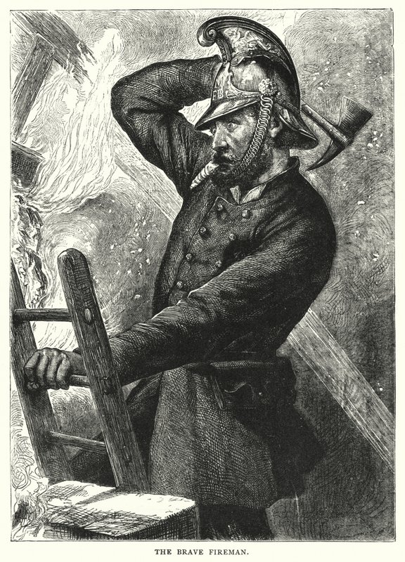 The Brave Fireman (gravering) af English School