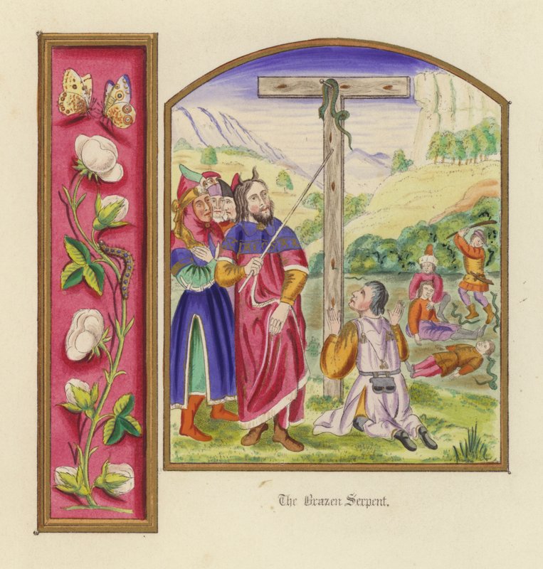 The Brazen Serpent (farve litho) af English School