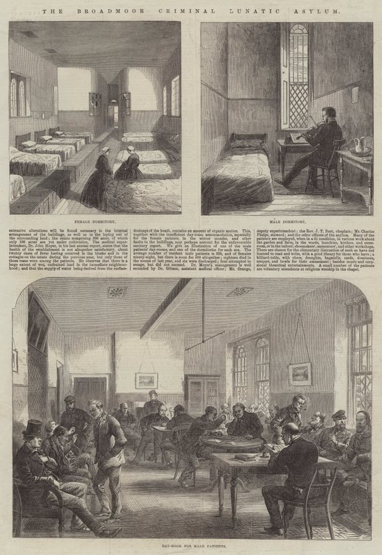 The Broadmoor Criminal Lunatic Asylum (gravering) af English School