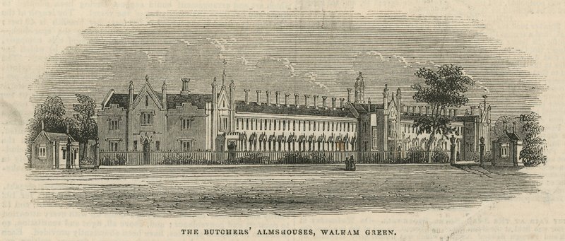 The Butchers Almshouses i Walham Green af English School