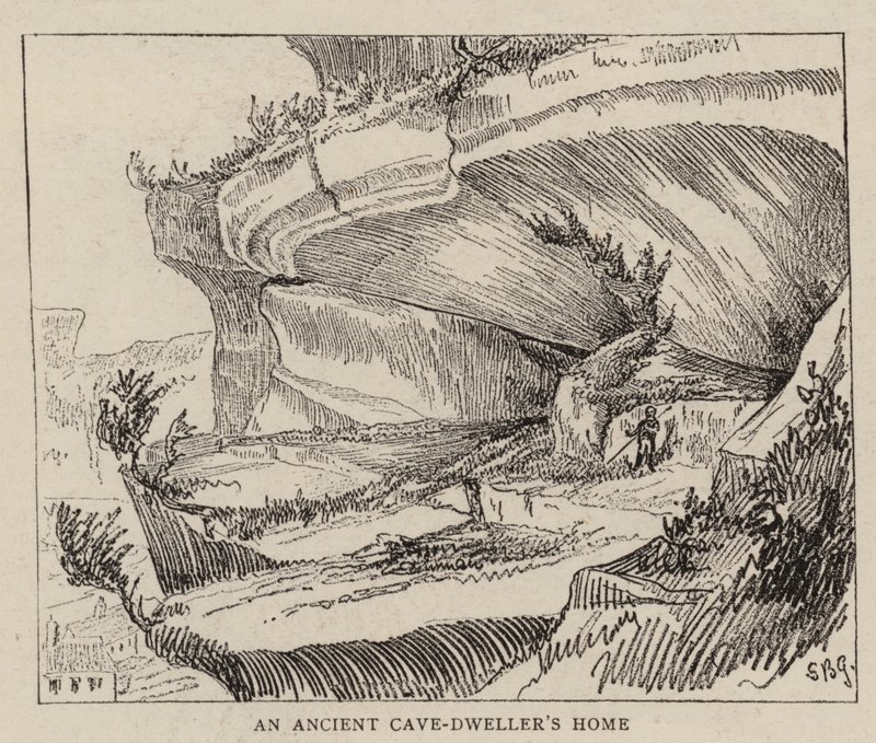 The Cave-Dwellers of the Vezere (gravering) af English School