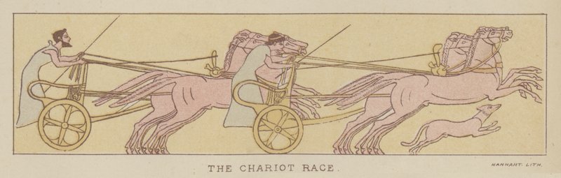 The Chariot Race (farve litho) af English School