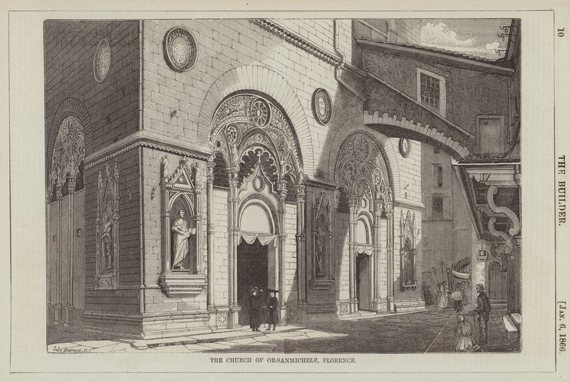 Or-sanmichele-kirken, Firenze (gravering) af English School