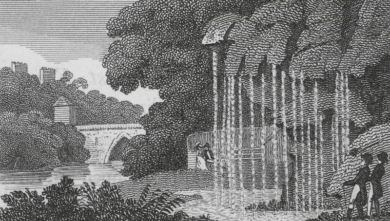 The Dropping Well, Knaresborough (kobberstik) af English School
