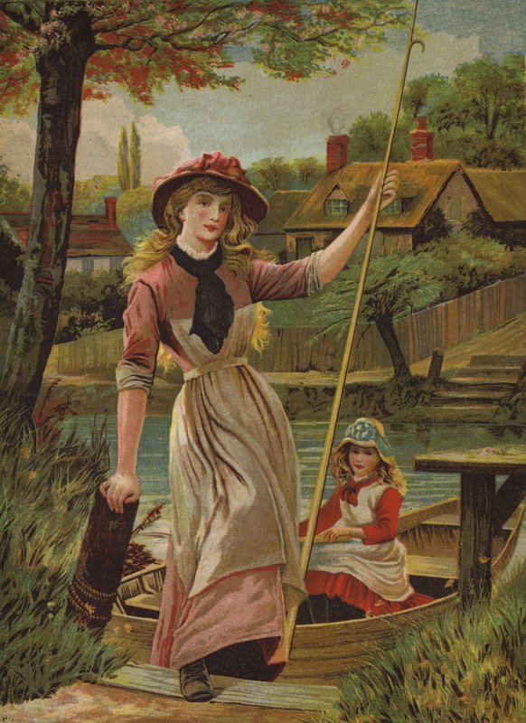 Færgemandens datter (chromolitho) af English School