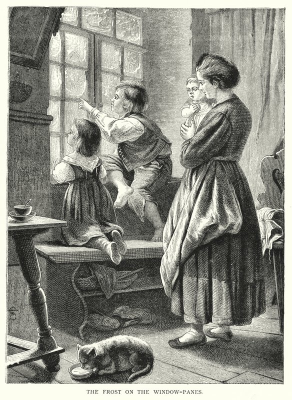 Frosten i vinduesruderne (gravering) af English School