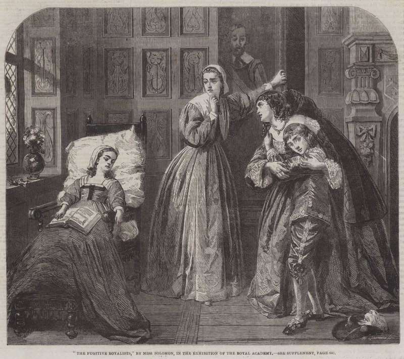The Fugitive Royalists (gravering) af English School