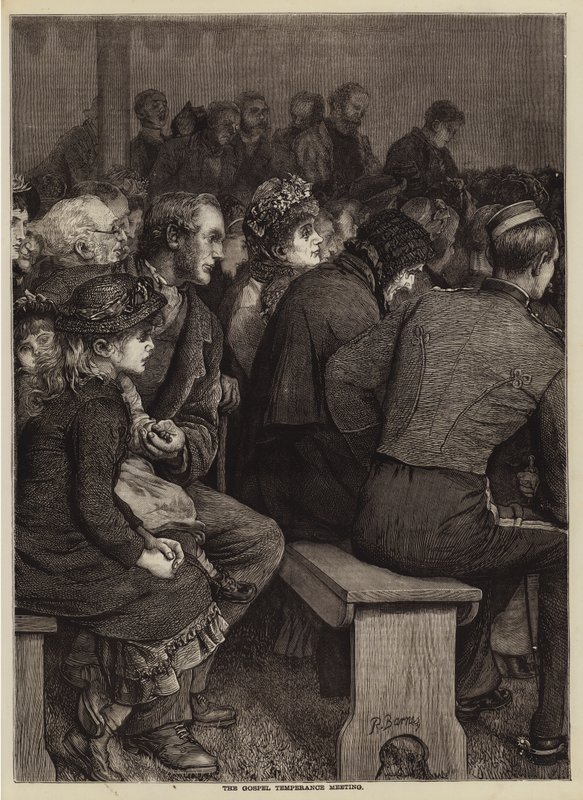The Gospel Temperance Meeting (gravering) af English School