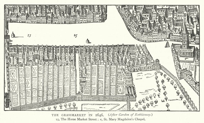 The Grassmarket i 1646 (gravering) af English School
