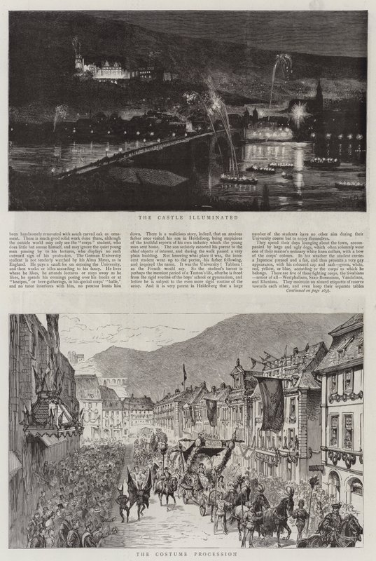 Heidelberg-festlighederne (gravering) af English School
