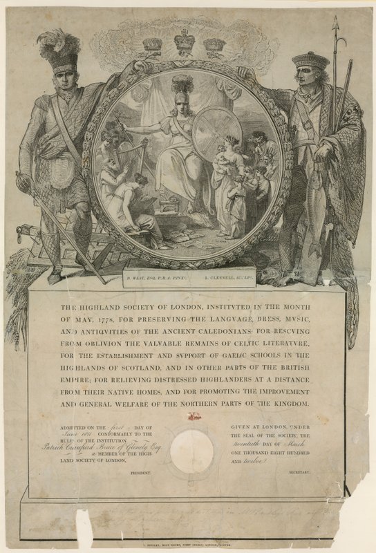 Highland Society of London. Indstiftet 1778 af English School