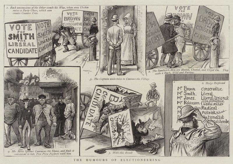 The Humors of Electioneering (gravering) af English School
