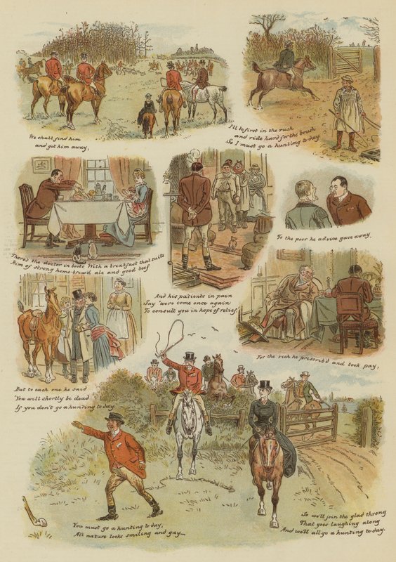 Jagtdagen (chromolitho) af English School