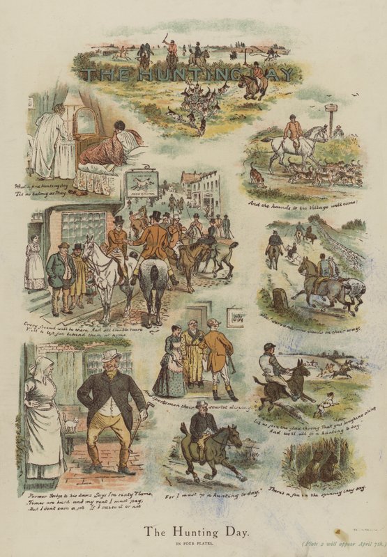 Jagtdagen (chromolitho) af English School
