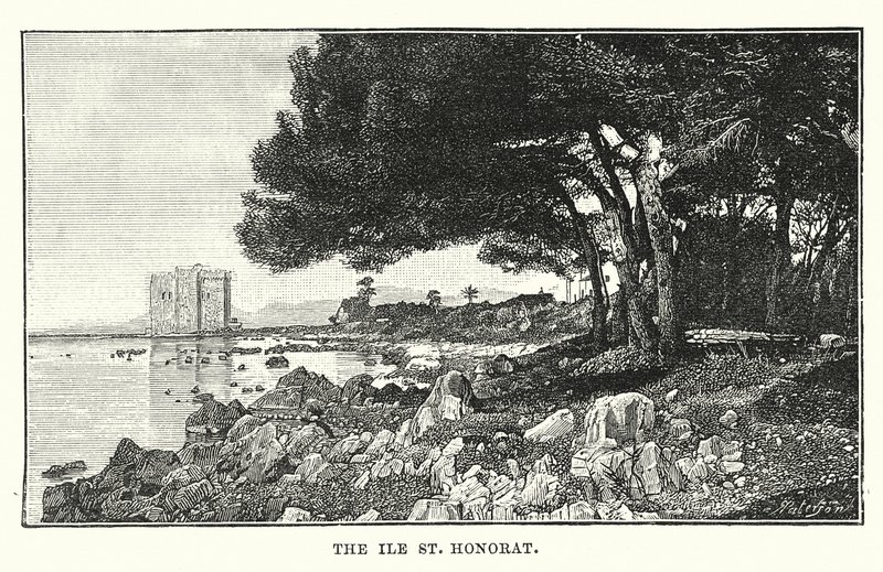Ile St Honorat (kobberstik) af English School