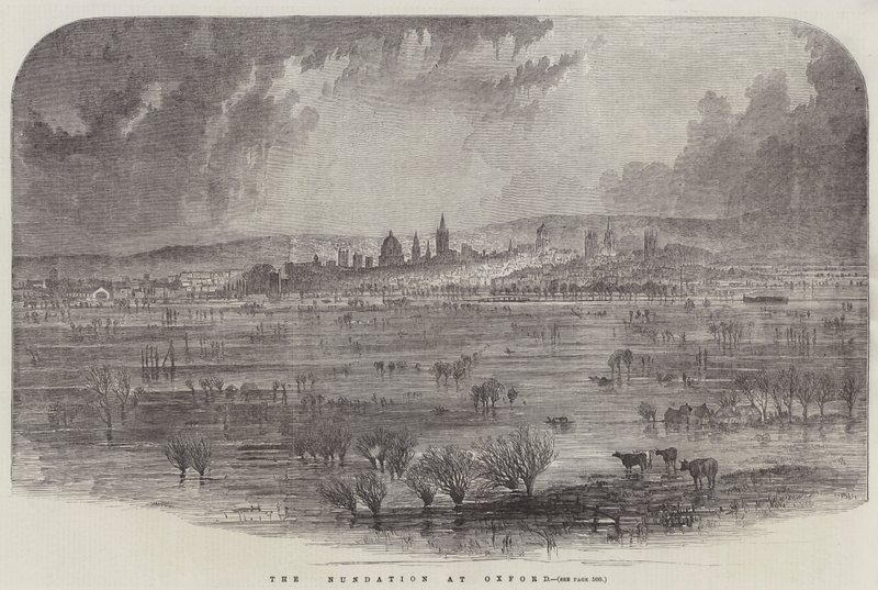 The Inundation at Oxford (gravering) af English School