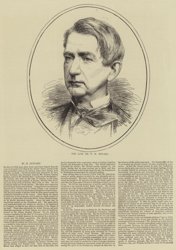 Den afdøde hr. W H Seward (gravering) af English School