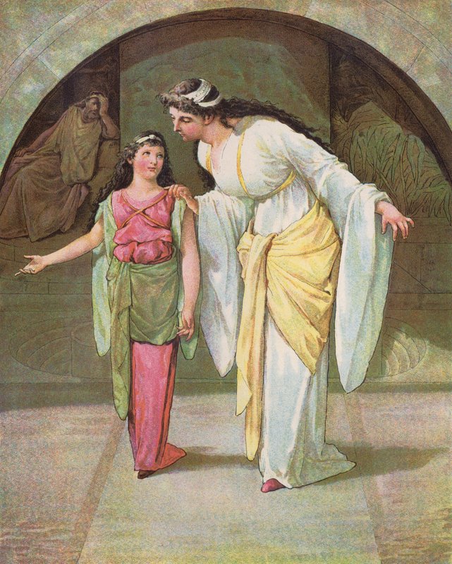 The Little Captive Maid (farve litho) af English School