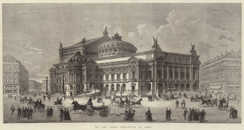 Det nye store operahus i Paris (gravering) af English School