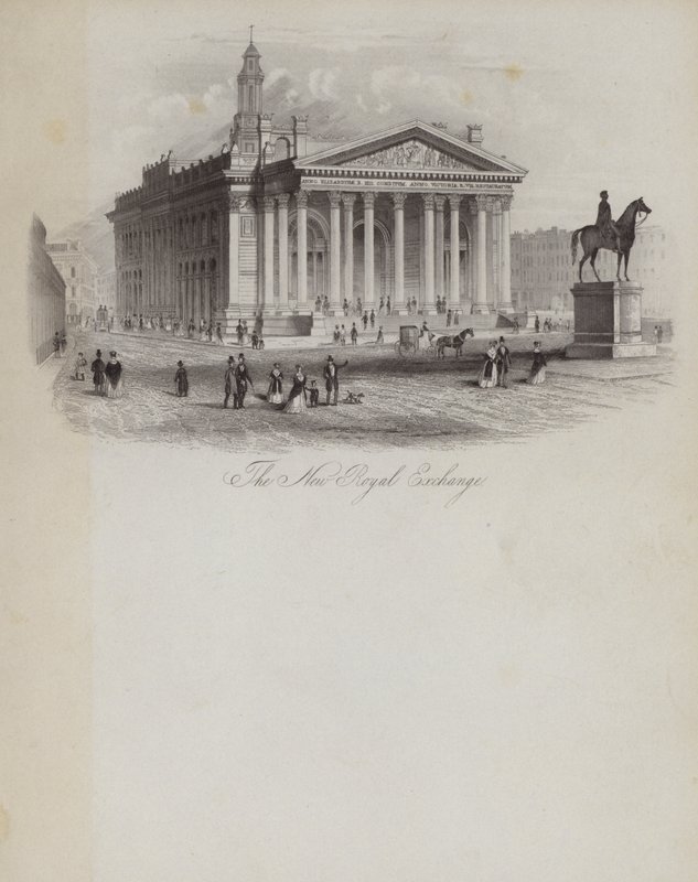 The New Royal Exchange (gravering) af English School