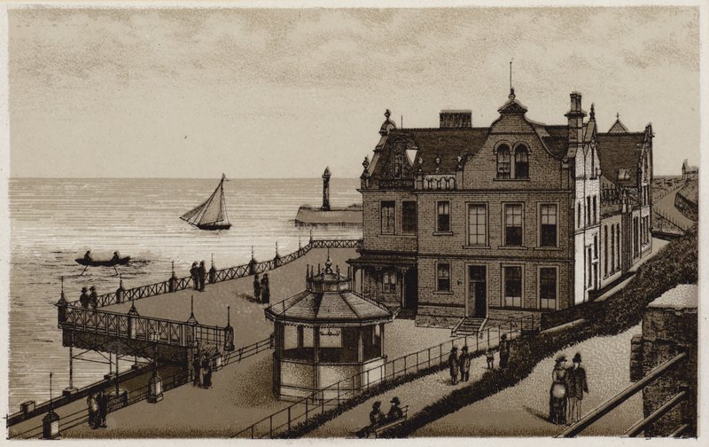 The New Saloon, Whitby (litografi) af English School