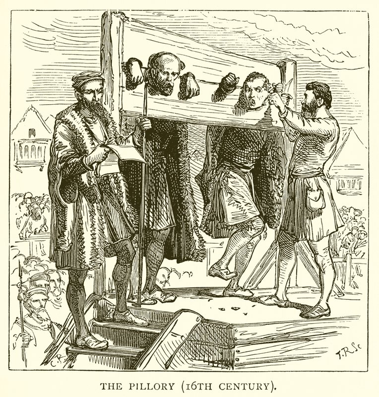 The Pilory (16th Century) af English School
