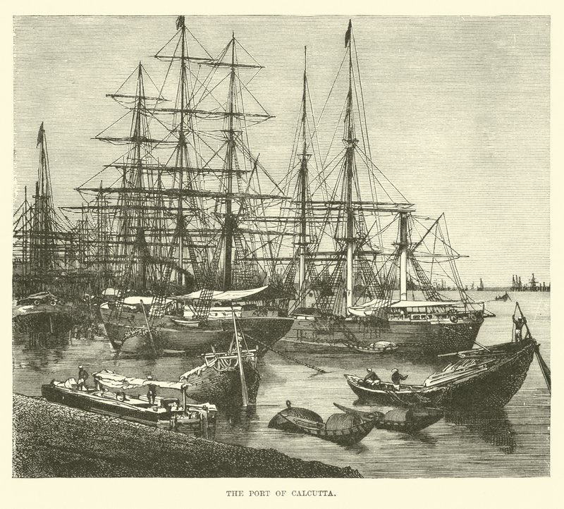 Havnen i Calcutta af English School