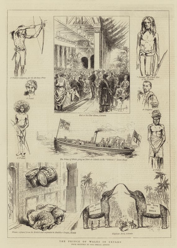 Prinsen af Wales i Ceylon (gravering) af English School