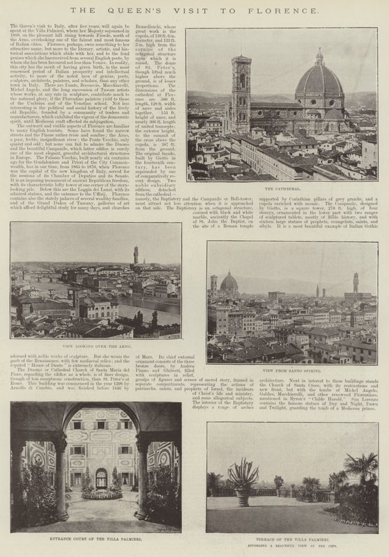 Dronningens besøg i Firenze (gravering) af English School